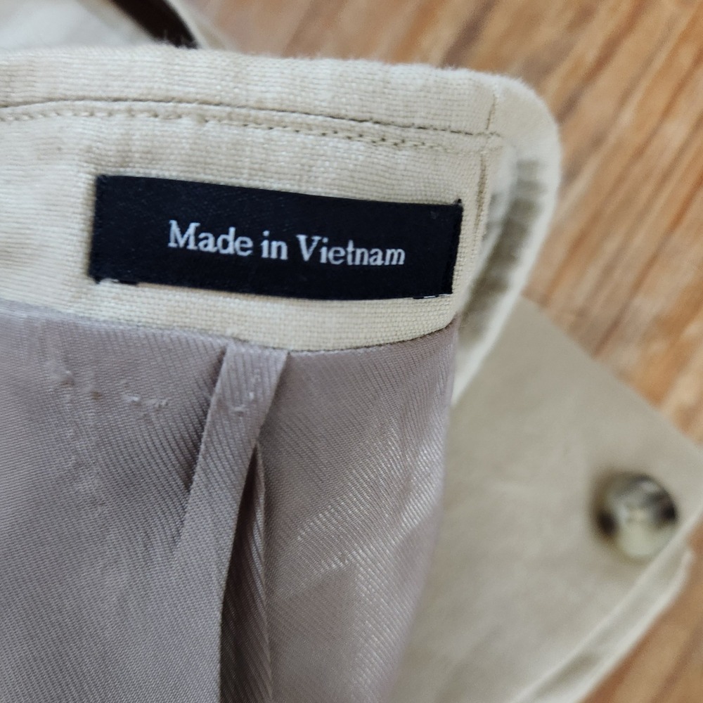 Pronto Uomo Platinum Men 44S 100% Linen Sports Coat Blazer Lined Beige Preppy - Picture 16 of 16